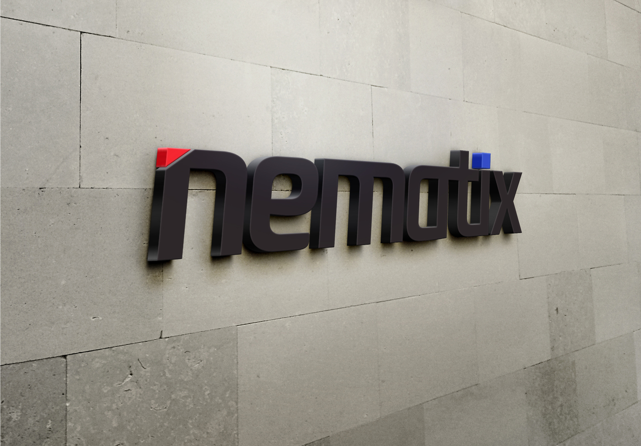 Nematix logo on company wall
